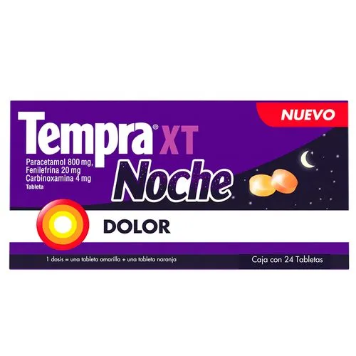 Tempra XT Noche 800/20/4 Mg 24 Tabletas 
