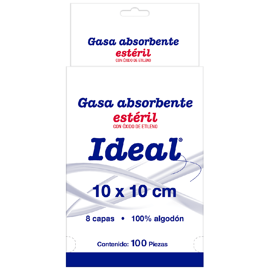 [729513103953] Gasa Ideal Absorbente 10X10 Cm 100 Piezas 