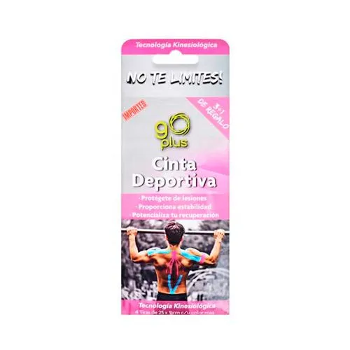 Cinta Kinesiológica Go Plus Rosa 4 Tiras 