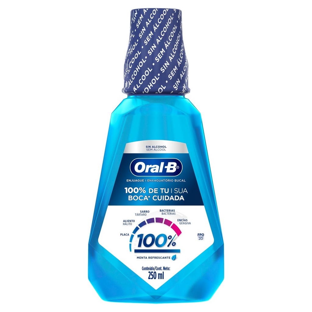 Enjuague Bucal Oral B 100% Menta 250 Ml 