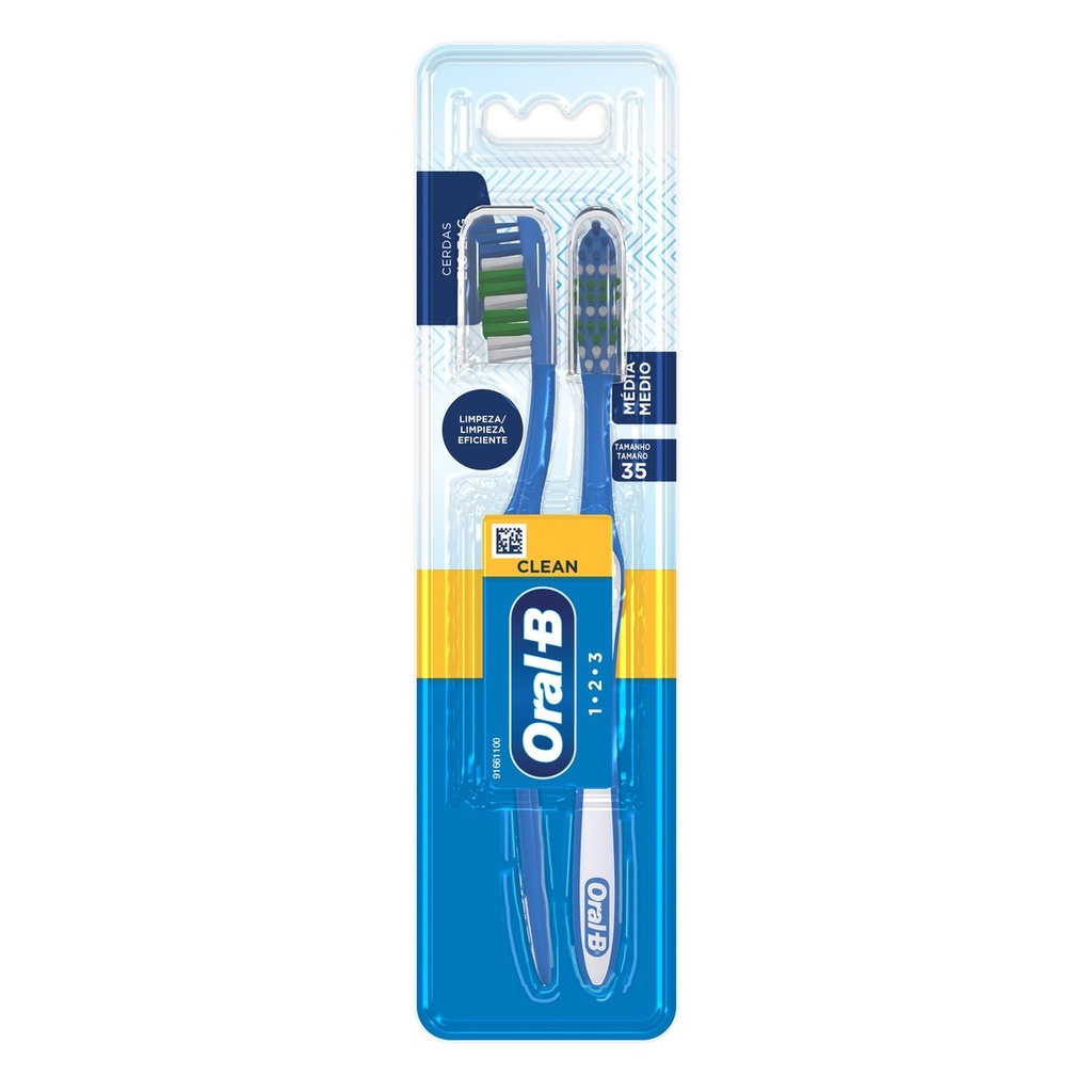 Cepillo Dental Oral B 1-2-3 35 Mediano 2X1 