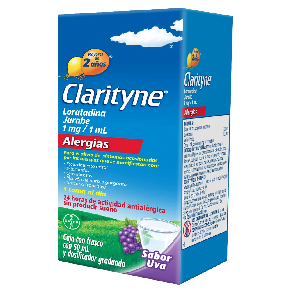 [7502276040528] Clarityne 1 Mg Alergias Uva Frasco 60 Ml 