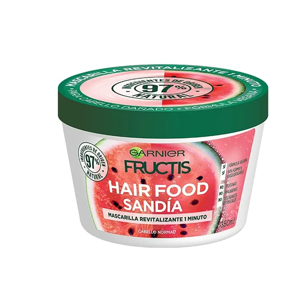 Mascarilla Para Cabello Garnier Fructis Hair Food Sandía Cabello Normal 350 Ml 