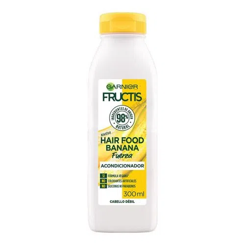 Acondicionador Garnier Fructis Hair Food Banana Fuerza Cabello Débil 300 Ml