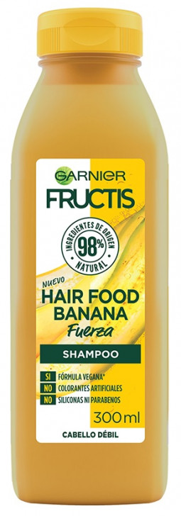 Shampoo Garnier Fructis Hair Food Banana Cabello Débil Fuerza 300 Ml 