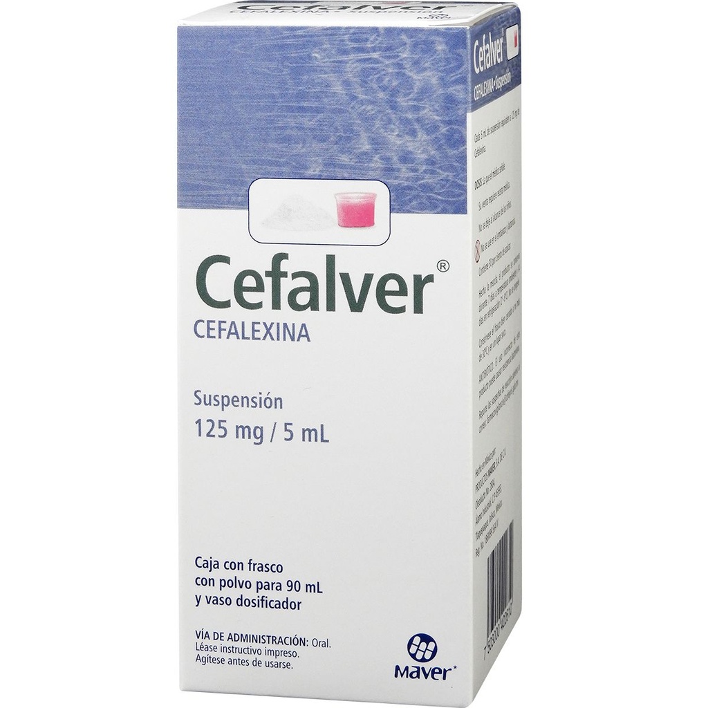 [7503000422610] Cefalver Cefalexina 125 Mg/5 Ml Suspensión 90 Ml Genérico Maver 