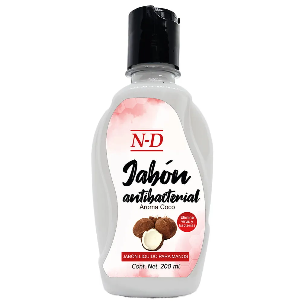 Jabón N-D Antibacterial Para Manos Coco 200 Ml 