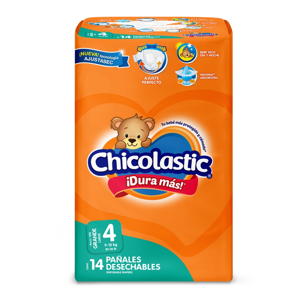 Pañal Chicolastic Classic Talla 4 14 Piezas 