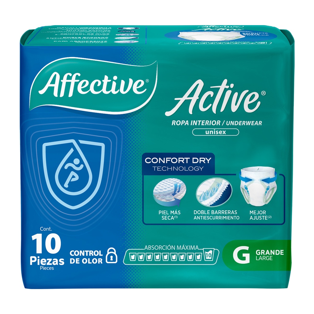 Pañal Affective Pants Adulto Grande 10 Piezas 