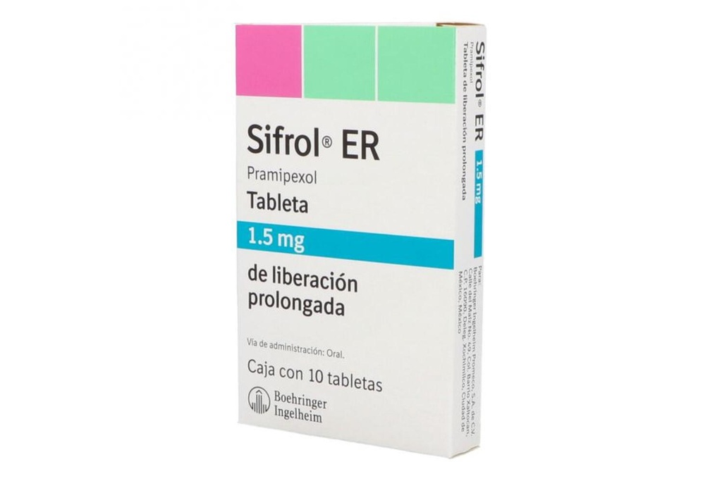 [7501037907650] Sifrol ER Liberación Prolongada 1.5 Mg 10 Tabletas 