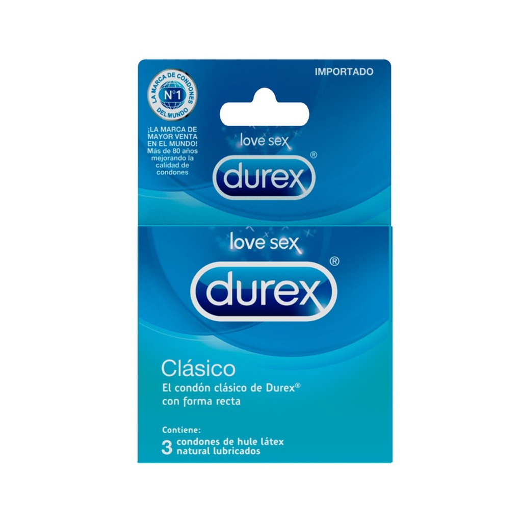 Preservativo Durex Clásico 3 Piezas De Látex 