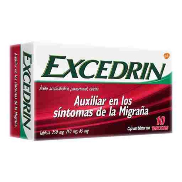 Excedrin 250/250/65 Mg Migraña 24 Tabletas 