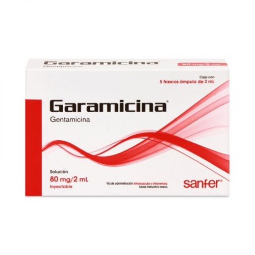 Garamicina 80 Mg 5 Frascos Ámpula 2 Ml 