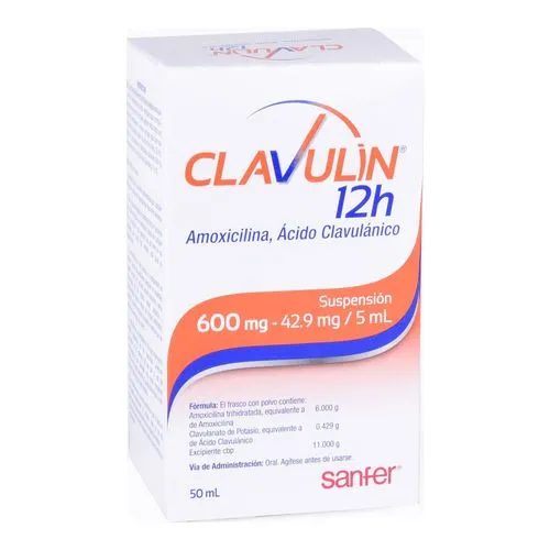 Clavulin 12H 600/42.9 Mg Suspensión 50 Ml 