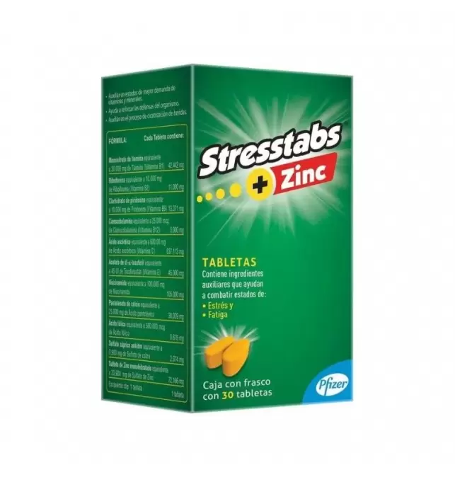 Stresstabs 600 Zinc 30 Tabletas 