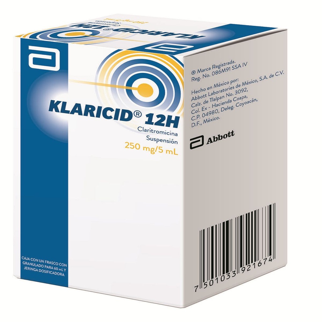 Klaricid Pediátrico 250 Mg Suspensión 60 Ml 