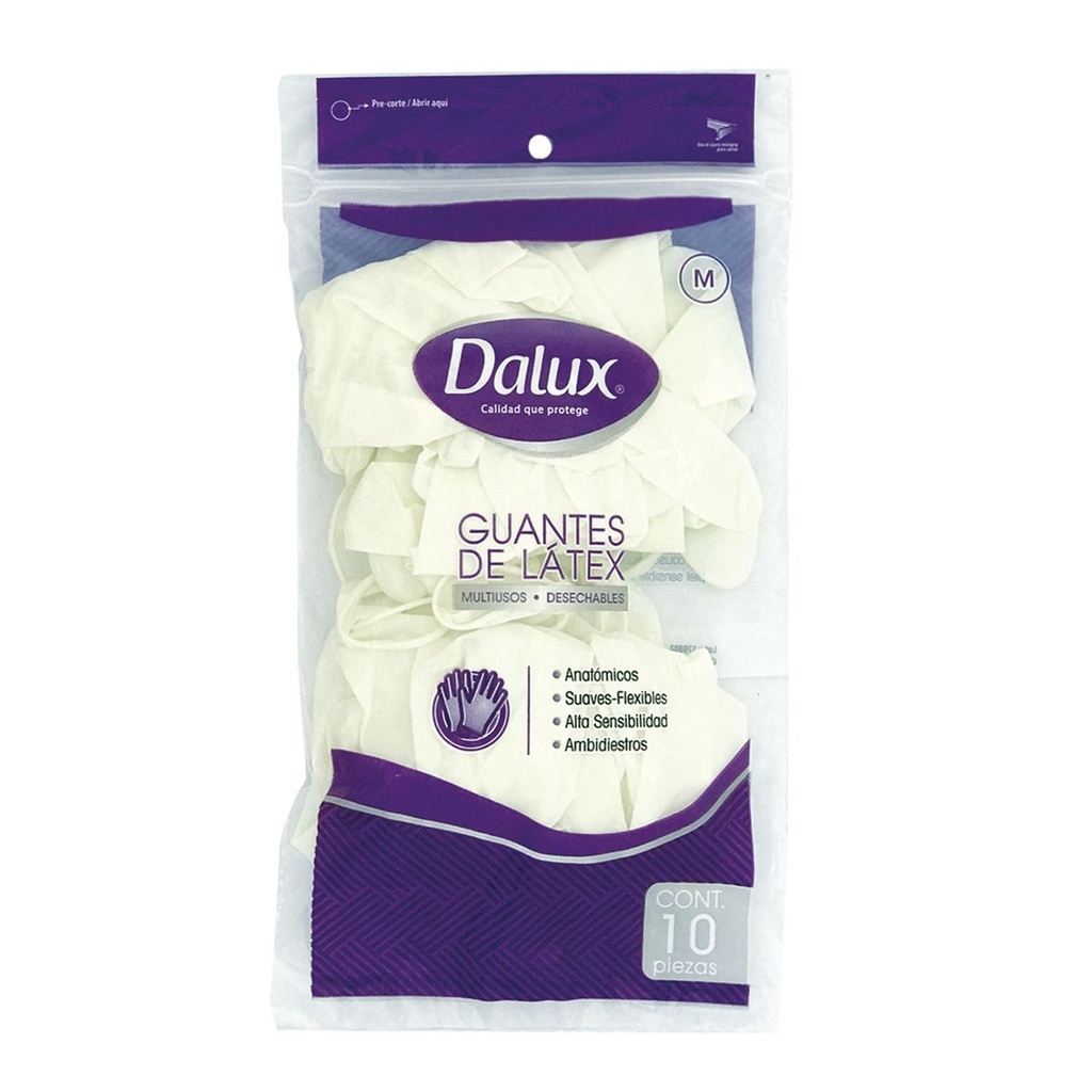 Guantes Látex Mediano 10 Piezas 