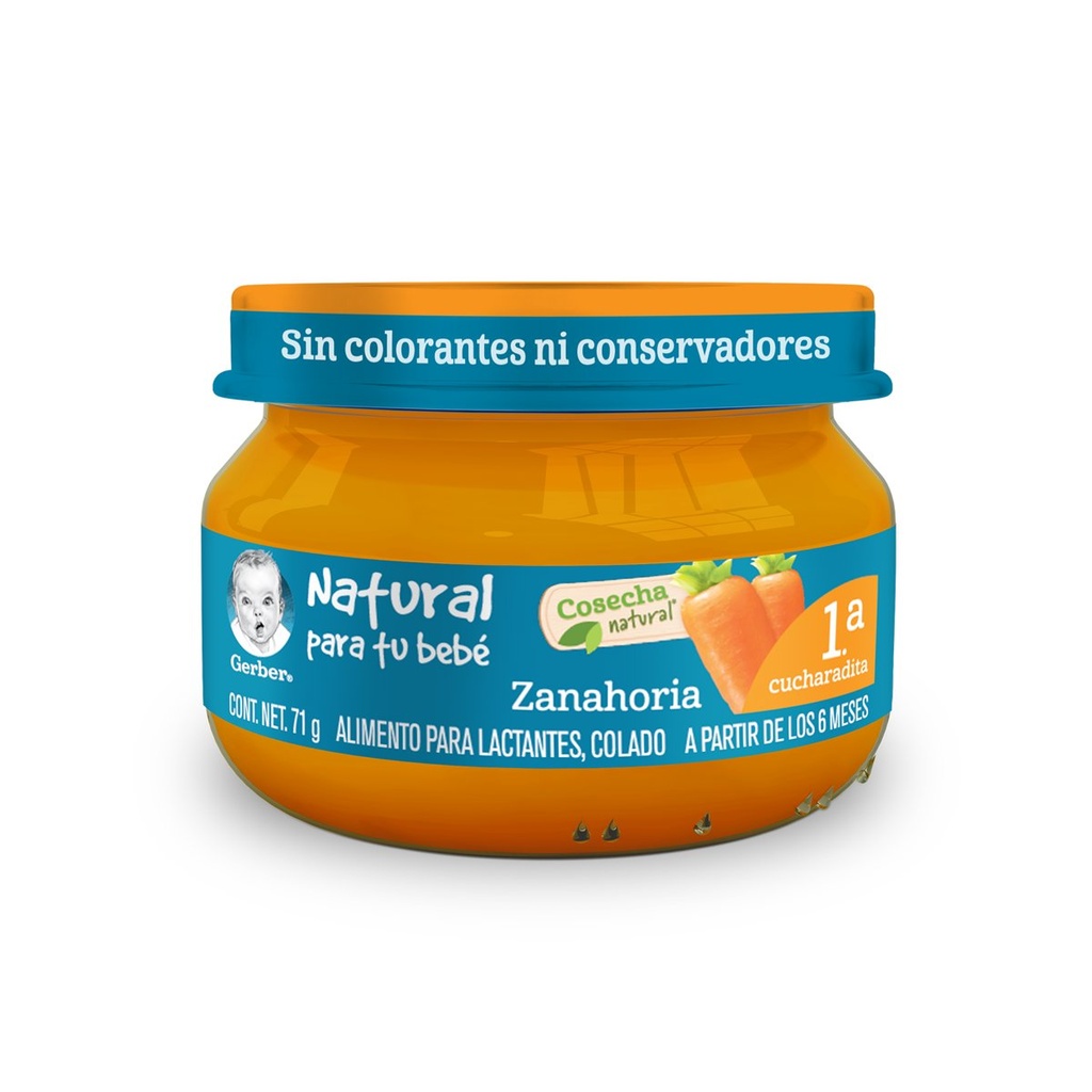Gerber Cosecha Natural Etapa 1 Zanahoria 71 G 