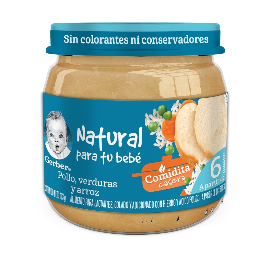 Gerber Comidita Casera Etapa 2 Pollo Verduras Y Arroz 113 G 