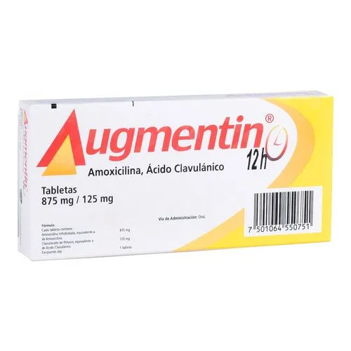 Augmentin 12H 875/125 Mg 10 Tabletas