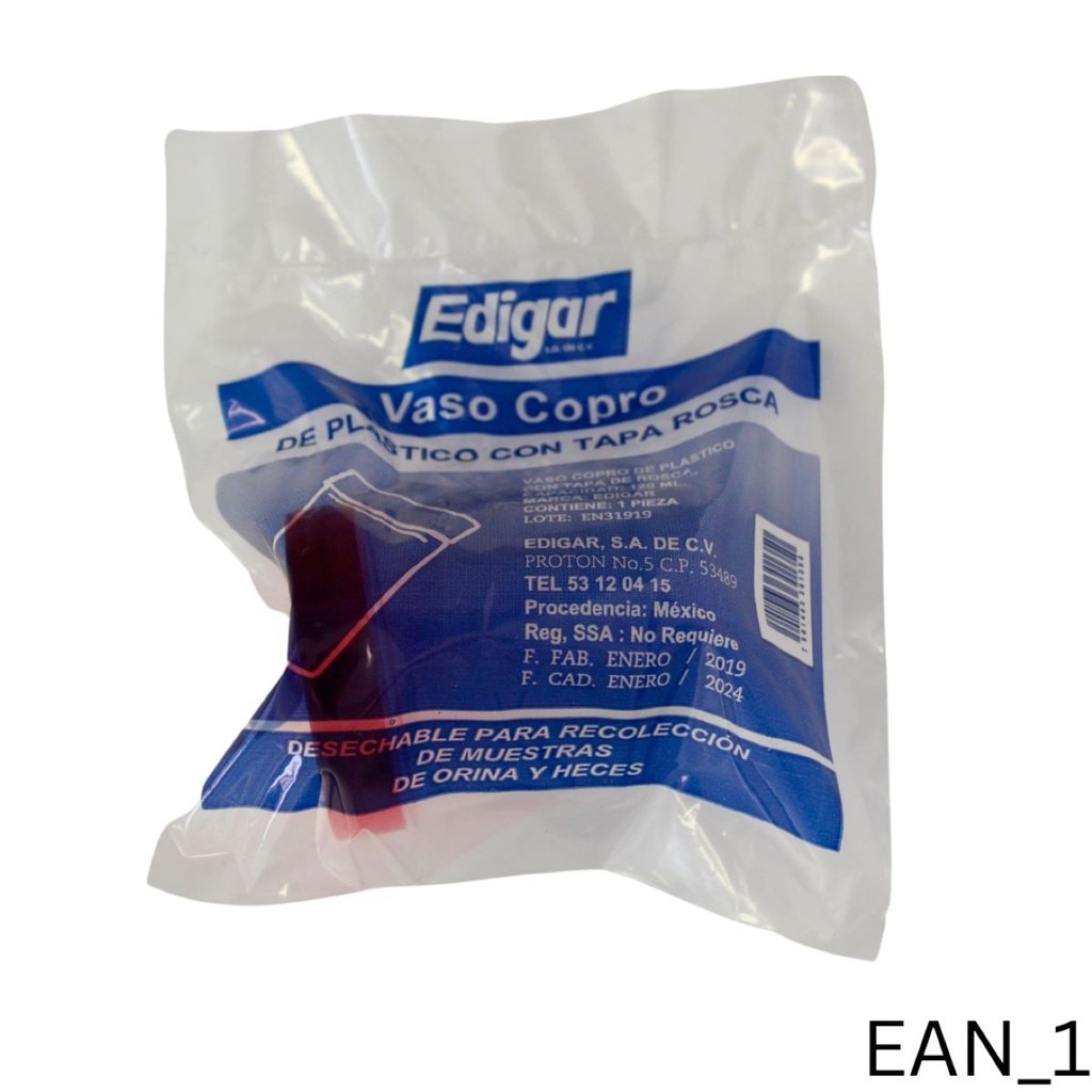 Vaso Copro Con Tapa Rosca 