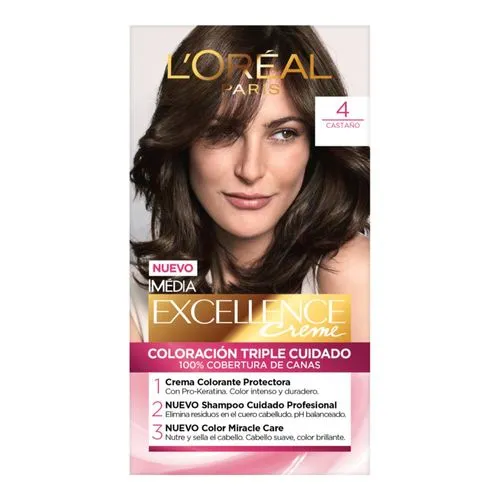 Tinte Imédia Excellence De L'Oréal Paris 4 Castaño 