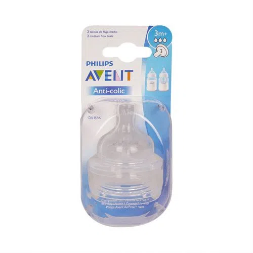 Chupón Tetina Philips Avent Natural Flujo Medio Bebés 3M+ 2 Piezas 