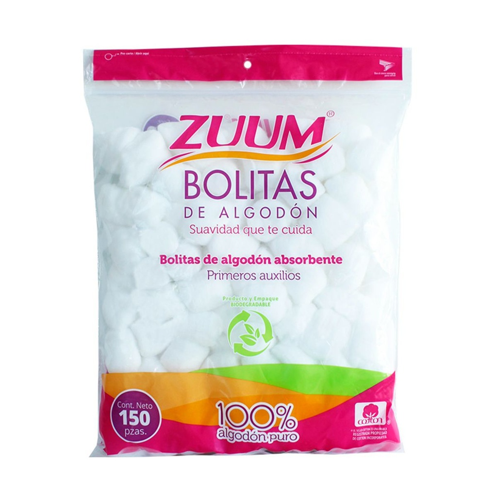 Algodón Zuum Bolitas 150 Piezas