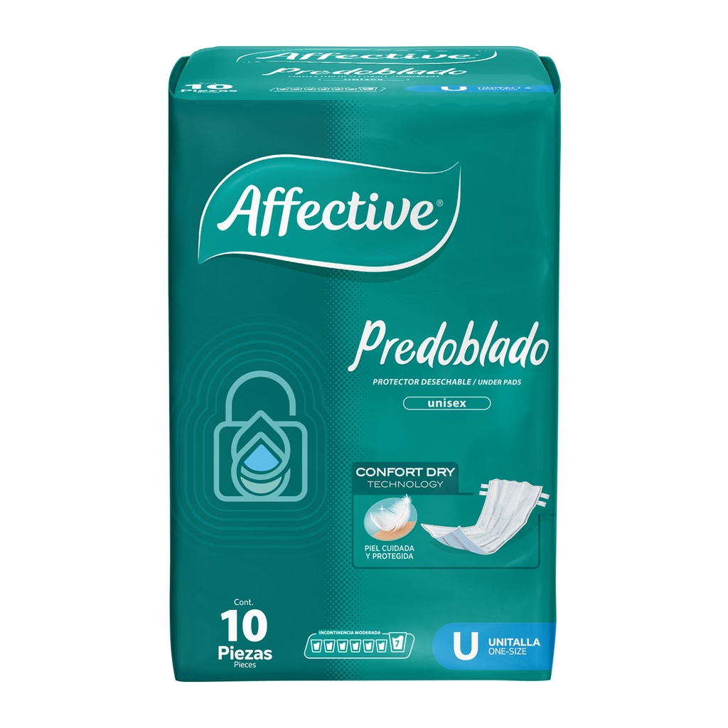 Pañal Affective Predoblado Adulto 10 Piezas 