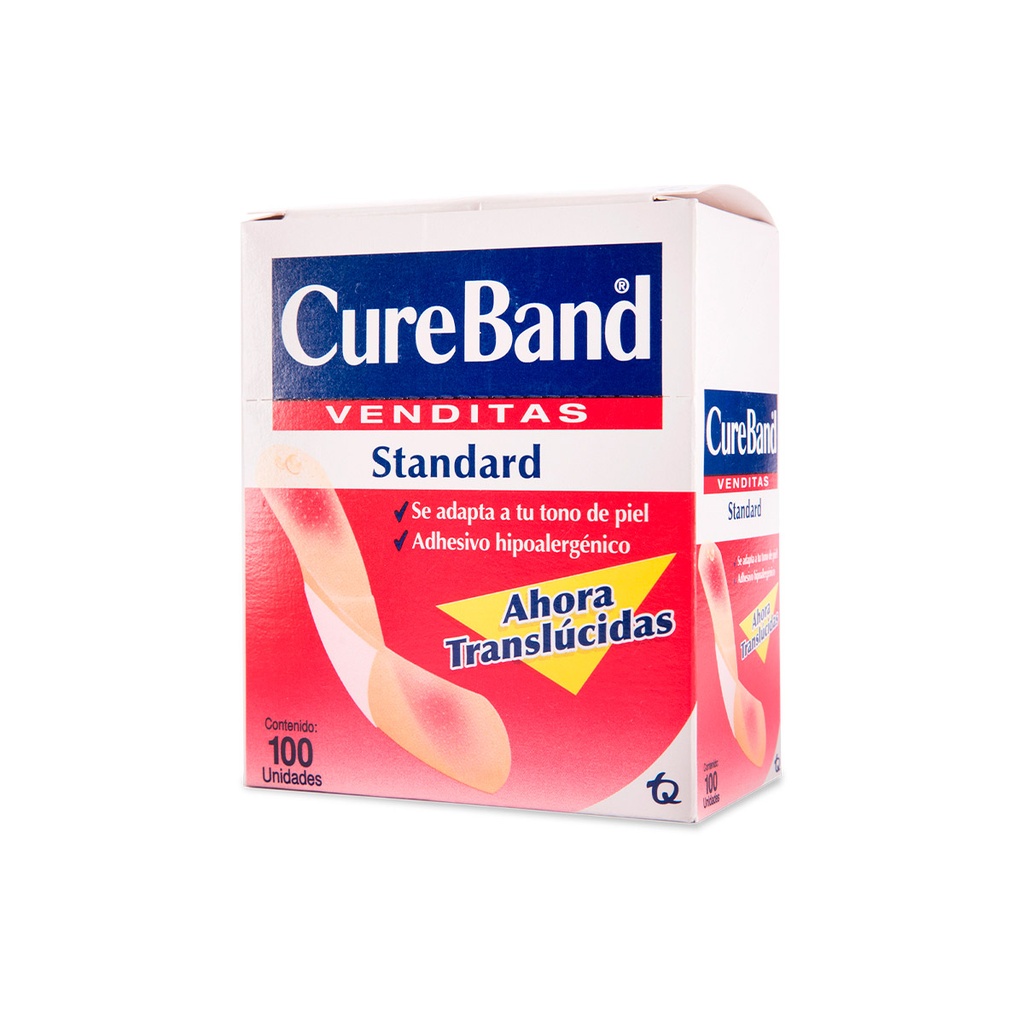 Cureband Venditas Translúcidas 100 Piezas 