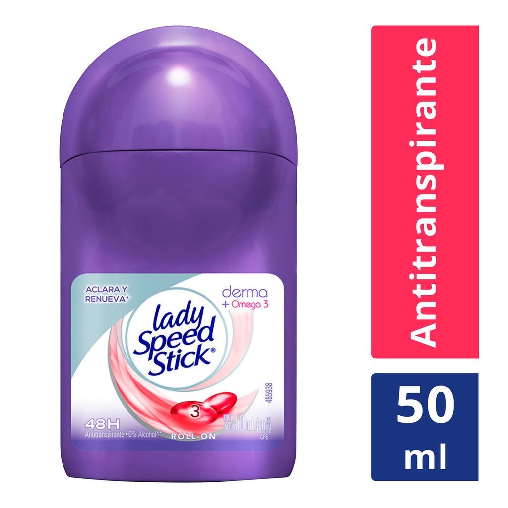 Desodorante Lady Speed Stick Derma Omega 3 Roll On 50 Ml 