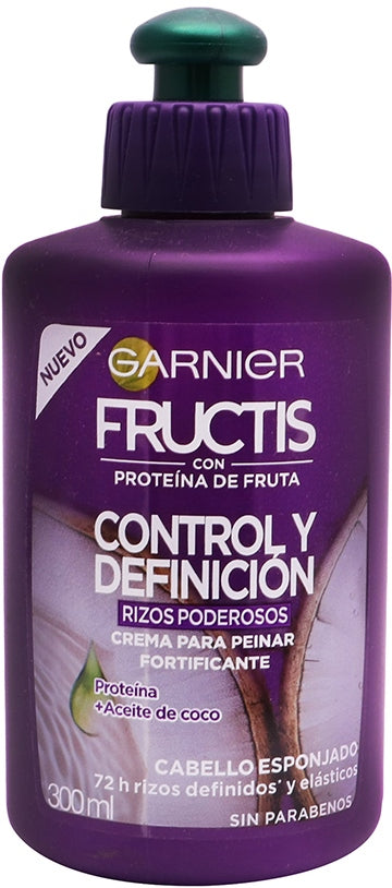 Crema Para Peinar Garnier Fructis Rizos Poderosos 300 Ml 