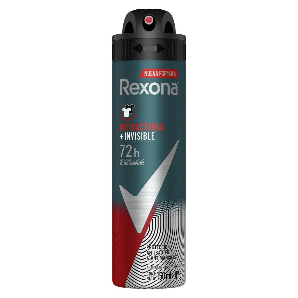 [7506306244184] Desodorante Rexona Men Antibacterial + Invisible Spray150 Ml 