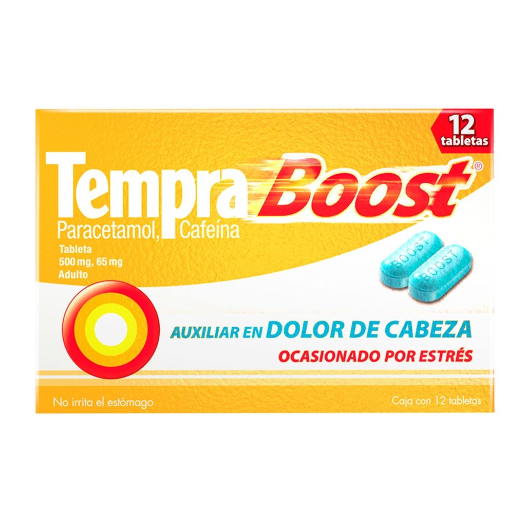 Tempra Boost 500/65 Mg Con Cafeína 12 Tabletas 