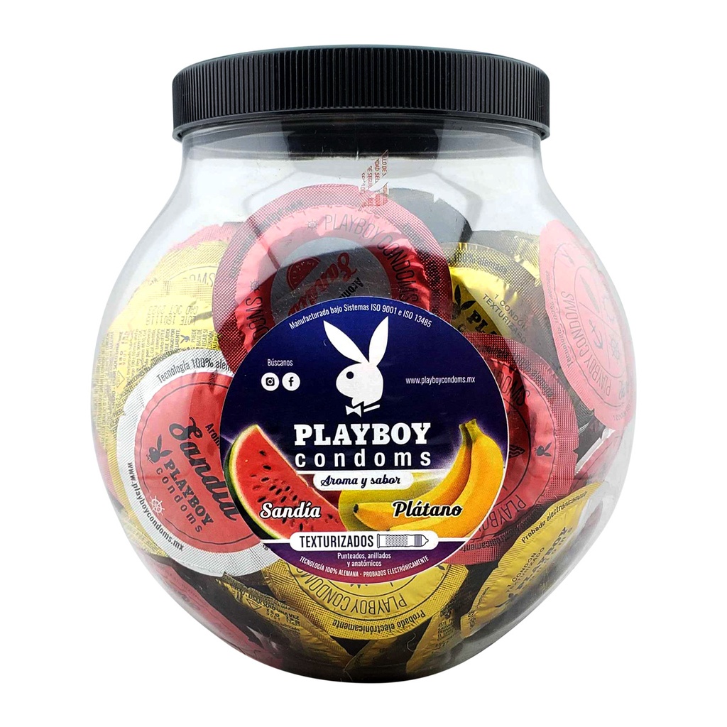 Vitrolero Playboy Aroma & Sabor 100 Condones 