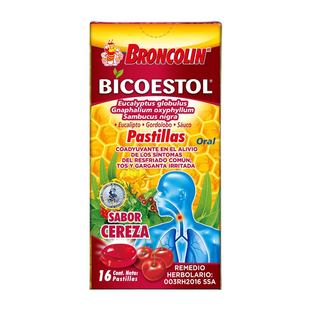 Broncolin Bicoestol Cereza 16 Pastillas
