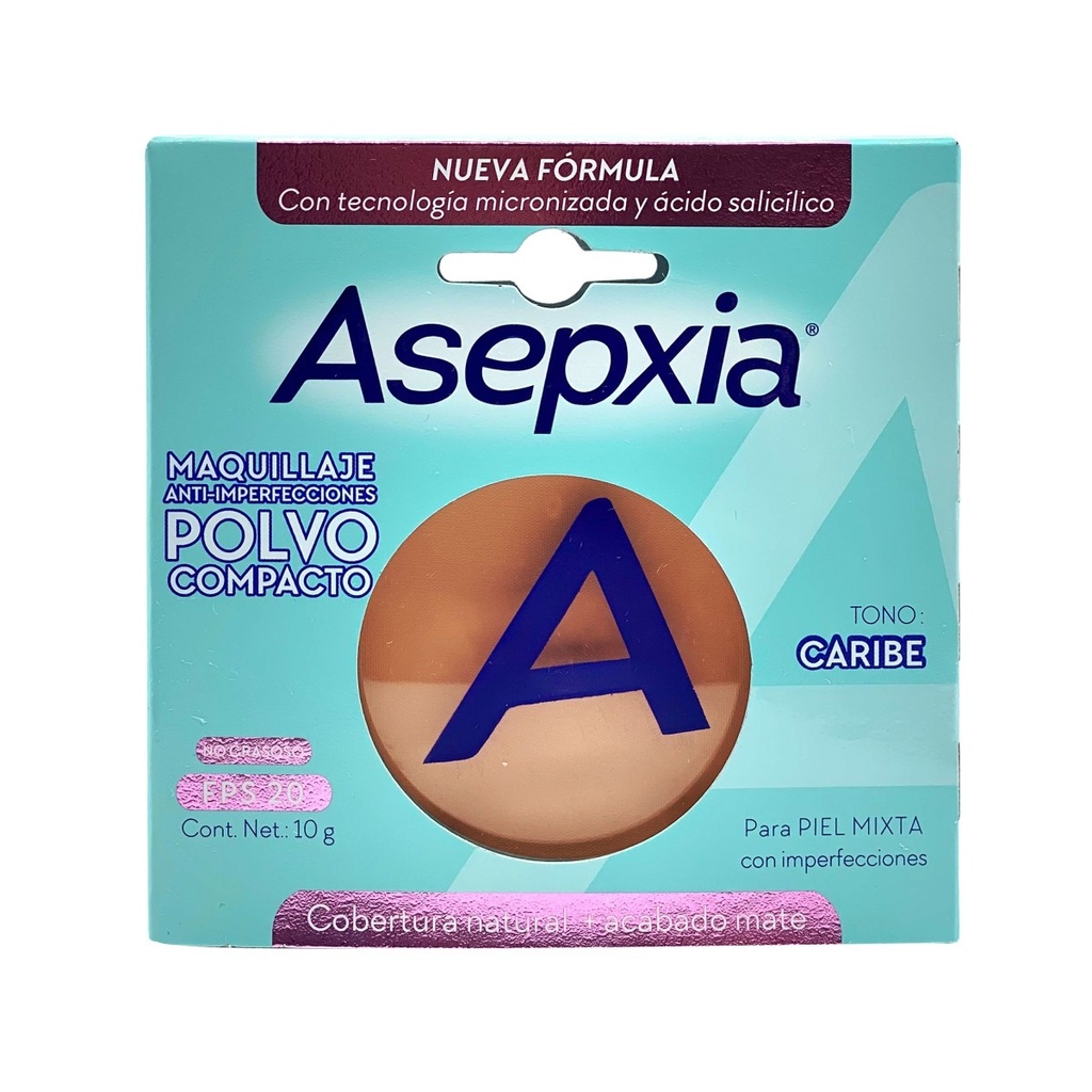 Maquillaje Asepxia BB Polvo Compacto Claro Mate 10 G 