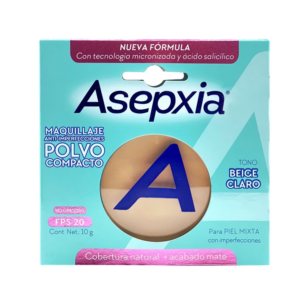 [650240032424] Maquillaje Asepxia Bb Polvo Compacto Beige Claro 10 G 