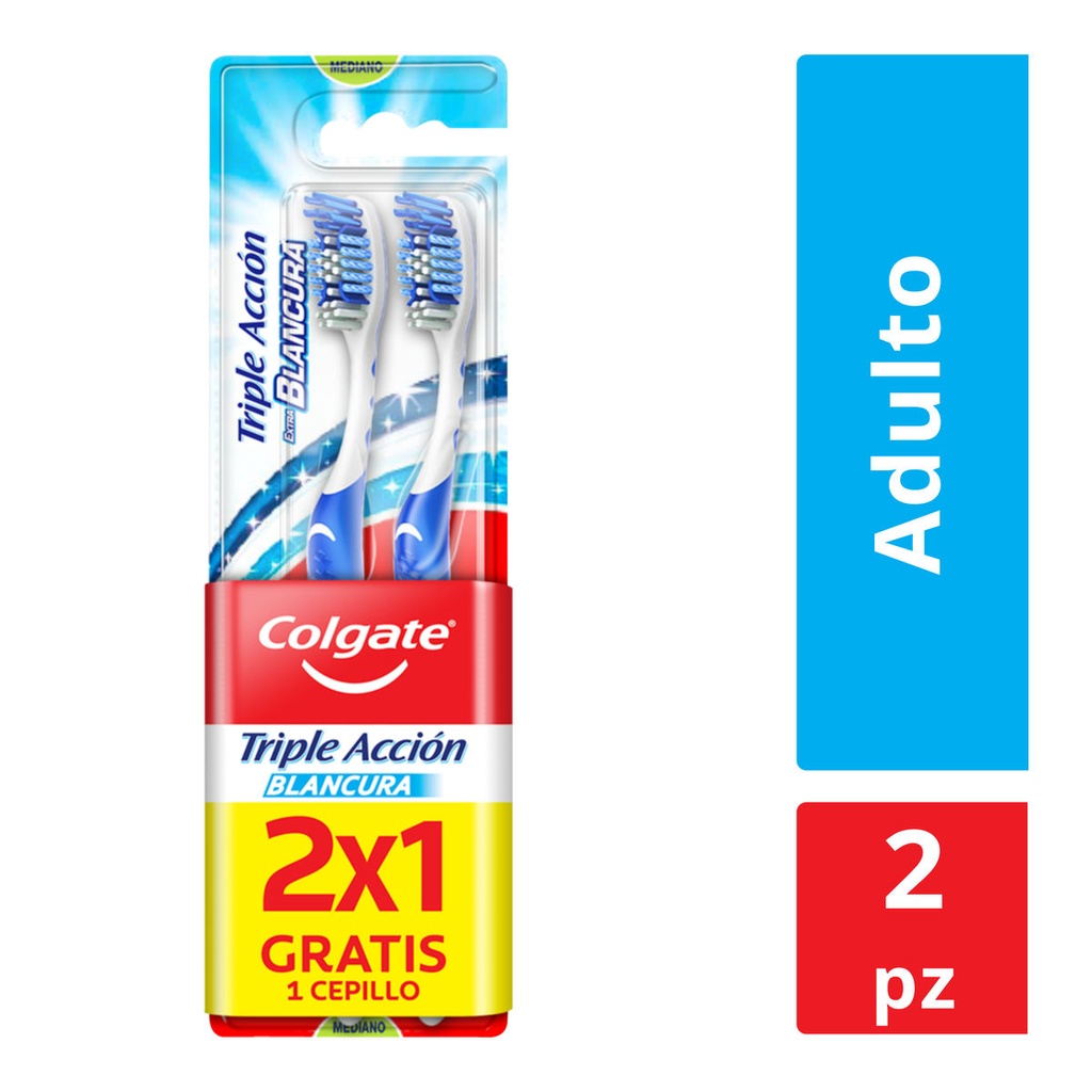 Cepillo Dental Colgate Triple Acción Blancura 2X1 