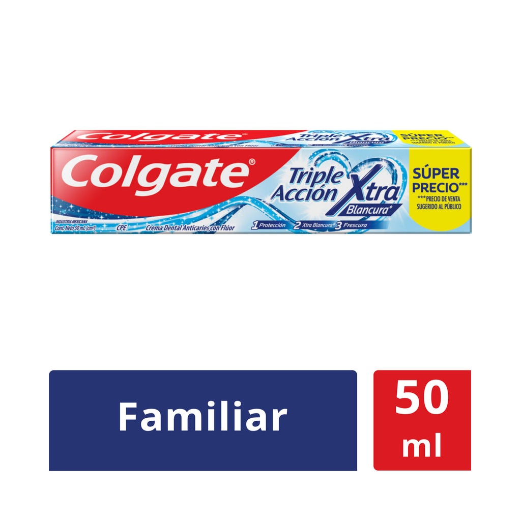 Pasta Dental Colgate Triple Acción Xtra Blancura 50 Ml