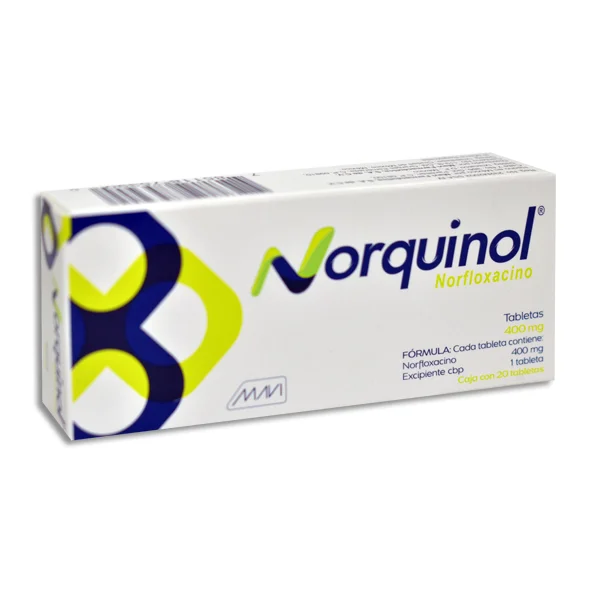 Norquinol Norfloxacino 400 Mg 20 Tabletas Genérico Mavi 