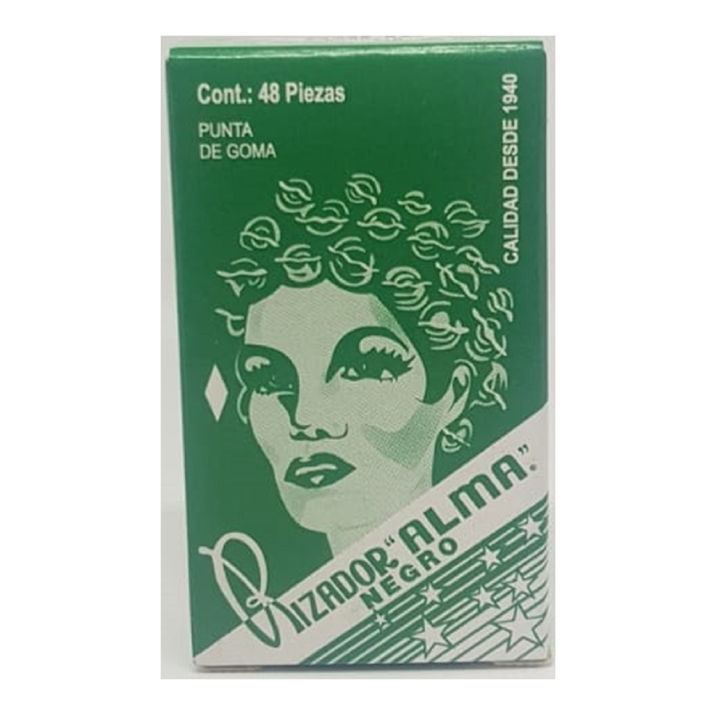 [7501229300061] Pasadores Alma Negro 48 Piezas 