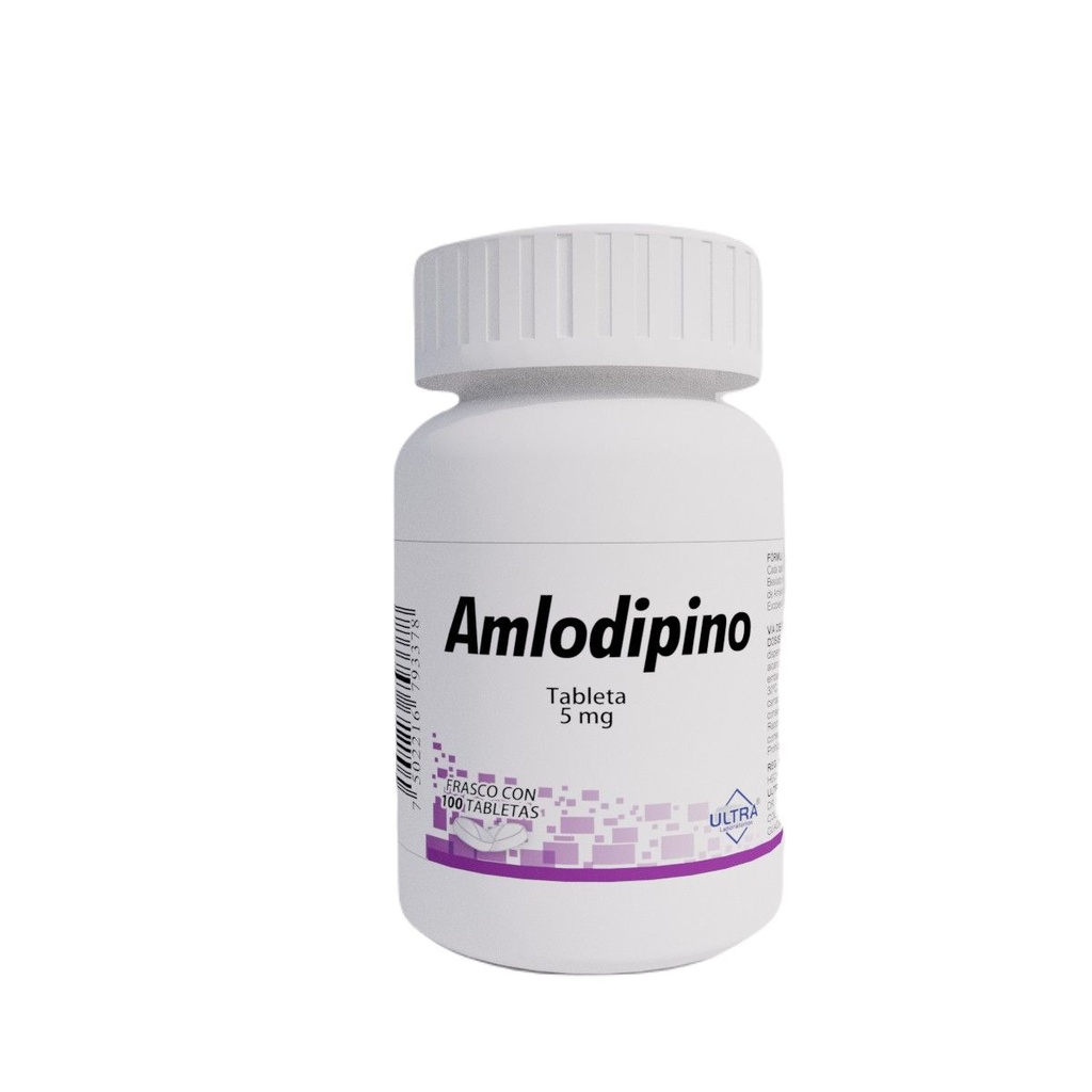 Amlodipino 5 Mg 100 Tabletas Genérico Ultra Lab