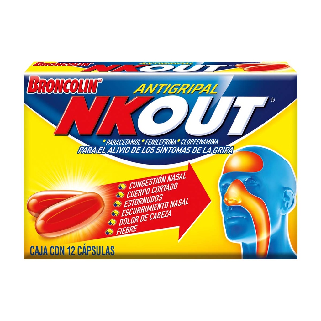Broncolin Nkout Anti Gripal 12 Cápsulas