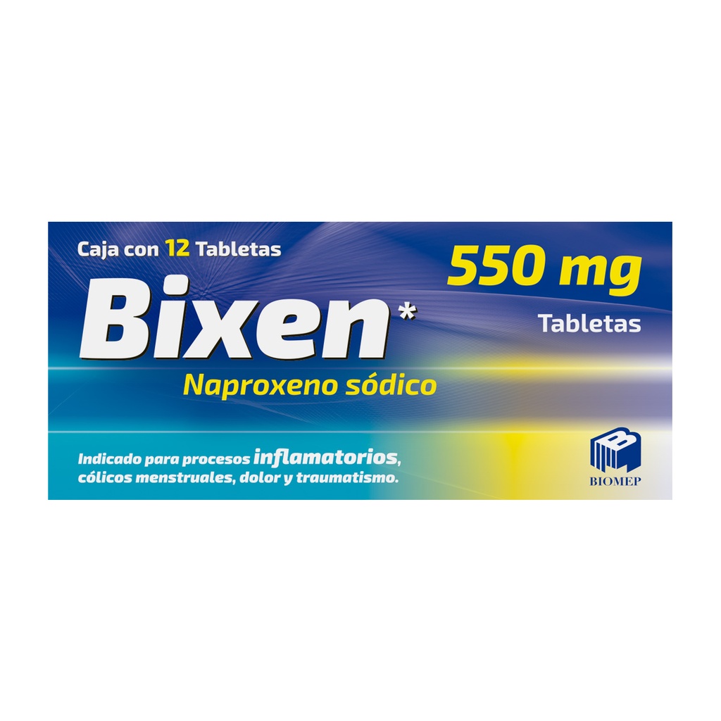 Bixen Naproxeno Sódico 550 Mg 12 Tabletas Genérico Com Biomep 