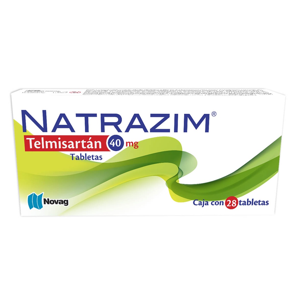 Natrazim Telmisartán 40 Mg 28 Tabletas Genérico Novag Inf 