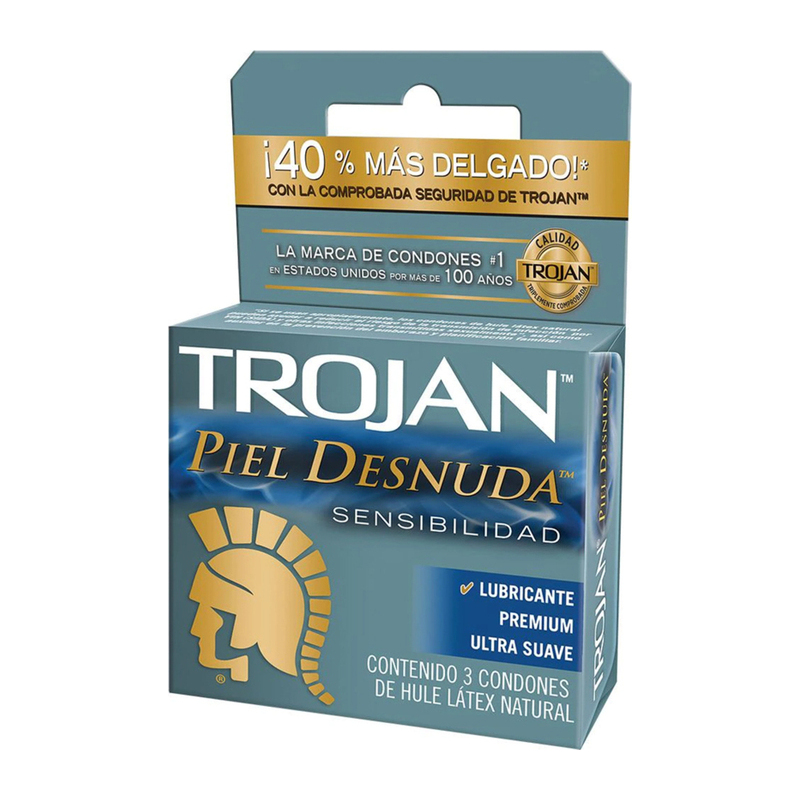 Preservativo Trojan Piel Desnuda Texturizado 3 Condones 