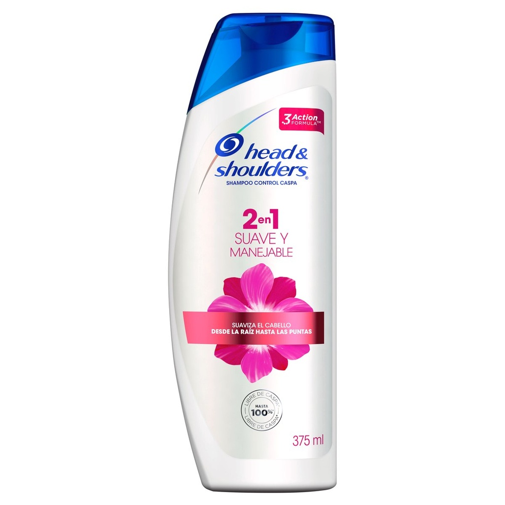 Shampoo Head & Shoulders 2 En 1 Suave Manejable 375 Ml 