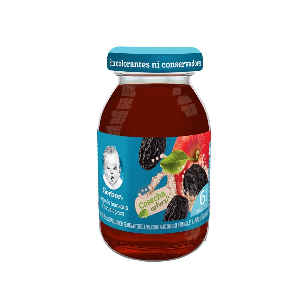 Jugo Gerber Cosecha Natural Etapa 2 Manzana y Ciruela Pasa 175 Ml 