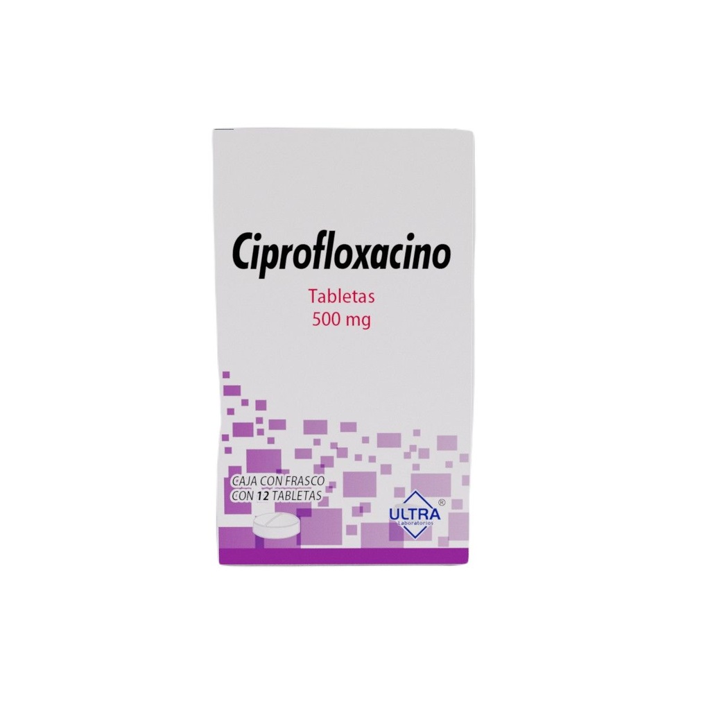[7502216792371] Ciprofloxacino 500 Mg 12 Tabletas Genérico Ultra Lab 